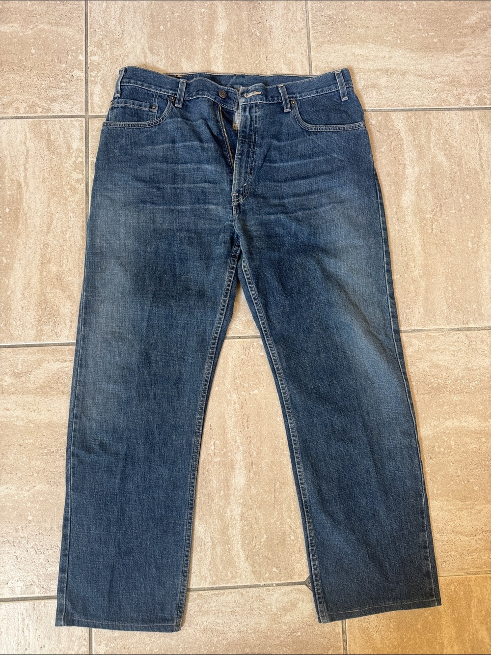 Men's Relaxed Dark Blue Denim Jeans